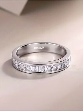 Titanium Clear Crystal Set Band